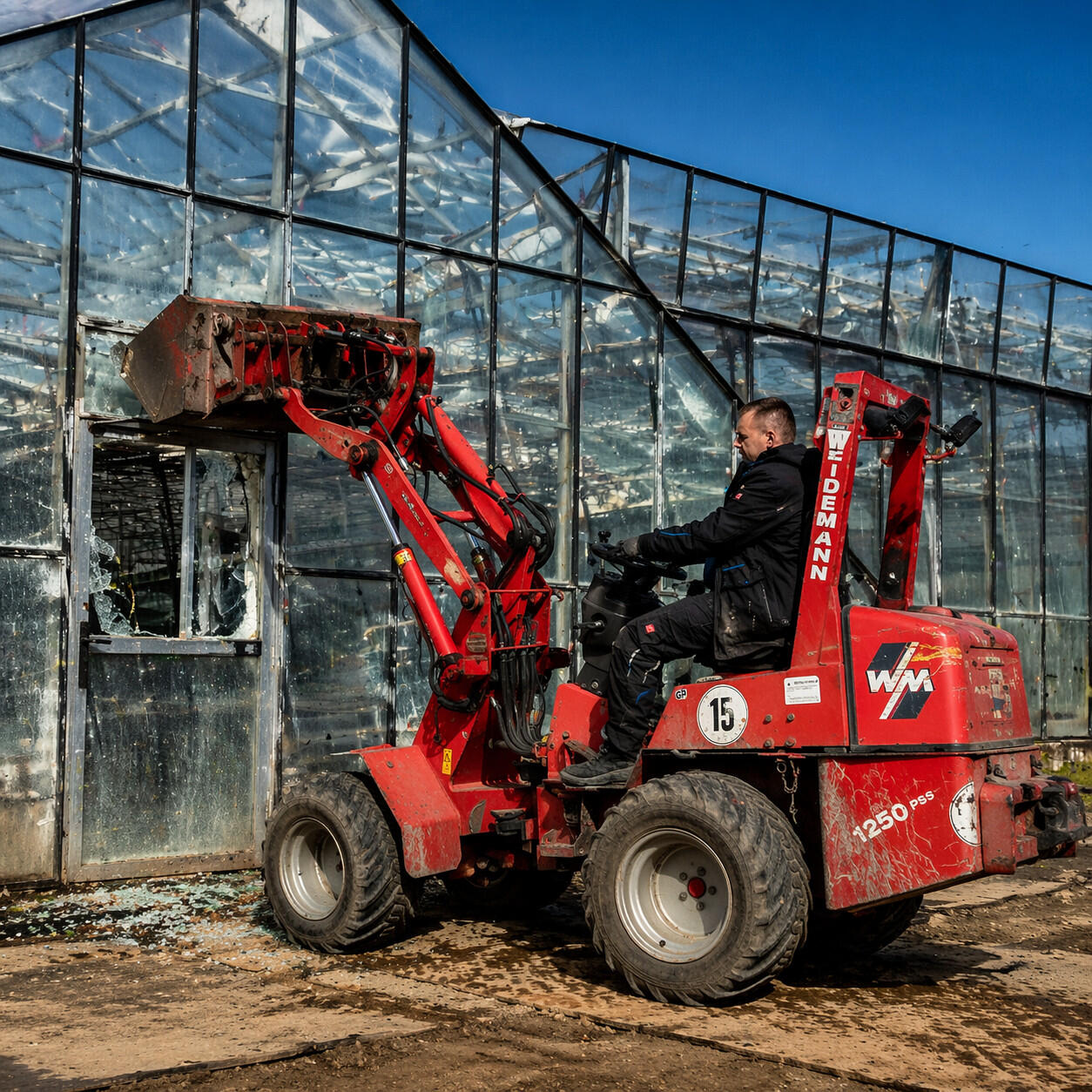 Rote Maschine im industriellen Einsatz Rote Maschine im industriellen Einsatz